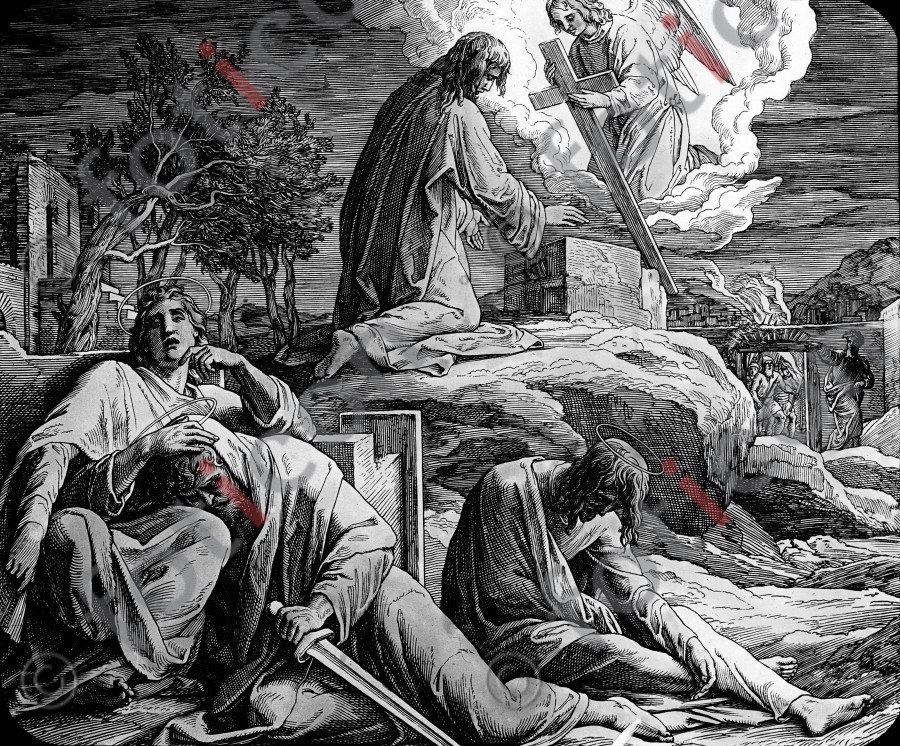 Jesus im Garten Gethsemane | Jesus in the Garden  - Foto foticon-simon-043-sw-041.jpg | foticon.de - Bilddatenbank für Motive aus Geschichte und Kultur